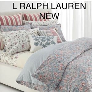 New King duvet set L Ralph Lauren without tags w 2 shams blue floral cotton